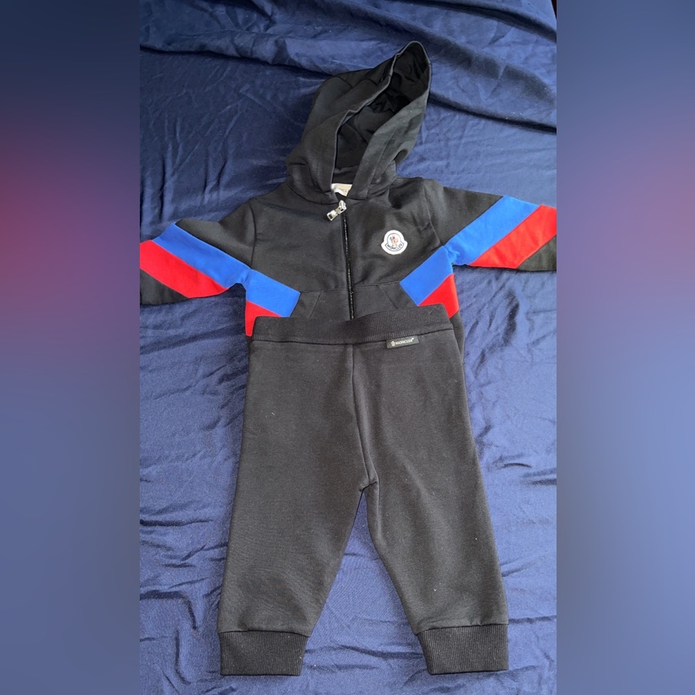 Blue Moncler Sweatsuit size 9-12 months